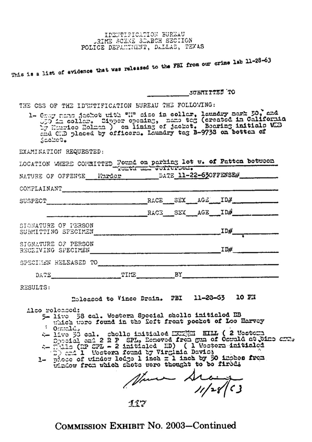 Washburn P2 2 policerecord