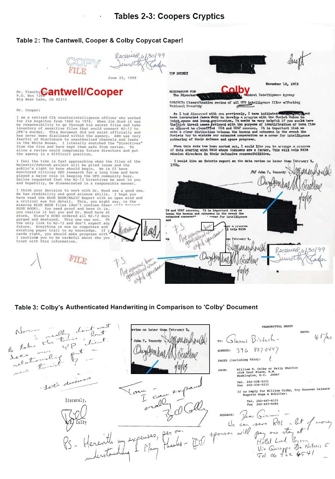 Colby handwriting scam